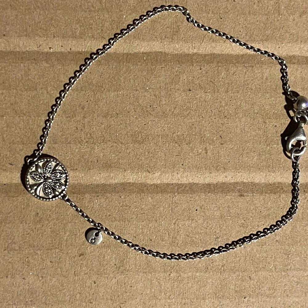 Pandora Silver Bracelet with Floral Charm